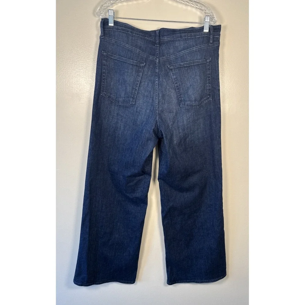 Frame Jeans Le Slim Palazzo Wide Leg High-Rise Sz 31 Dark Wash Guilty Slimming - Picture 2 of 9